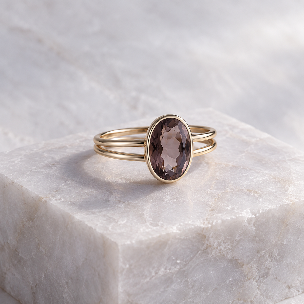 Vesper Halo Ring three-quarter view